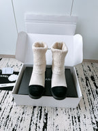 CC Ankle Boots 70MM In White Suede 144564