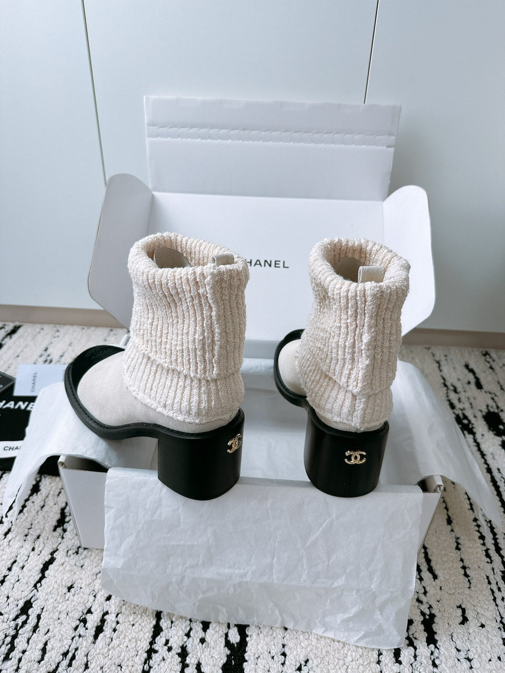 CC Ankle Boots 70MM In White Suede 144564