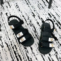 CC 25 Dad Sandals Black White Fabric Leather 300168