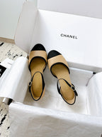 CC 25 Marry Jane Beige Imported Cowhide 300175