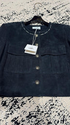HM 25 Premium Blue Black Suede Jacket 264284