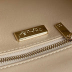 CC 24K Flap Bag 20cm Pink White Sequin Beige Lambskin