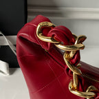 CC 2025 Hobo Bag Red Calfskin Gold Hardware 298484
