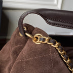 Chanel 2025 Hobo Bag 35cm Brown Suede 318243