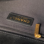 Chanel 2025 Messenger Bag 30cm Black Suede Gold Hardware 321012