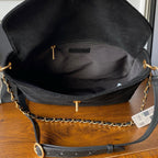 Chanel 2025 Messenger Bag 30cm Black Suede Gold Hardware 321012