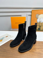 LV Jazz Boots Black Suede