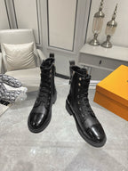 LV Citizen Flat Ranger Boot Black Cowhide