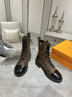 LV Citizen Flat Ranger Boot Dark Brown Monogram Cowhide