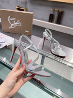 CL Rosalie Strass 105mm Sandals Sheepskin and Strass 251035