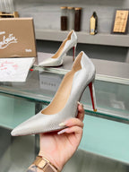 CL Hot Chick Pumps 100mm Sequin Fabric Silver