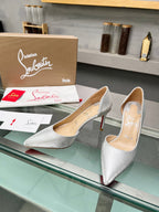 Cl Iriza 85mm Pumps Sequin Fabric Silver