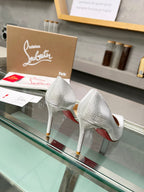Cl Iriza 85mm Pumps Sequin Fabric Silver