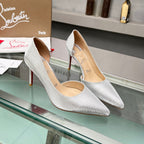 Cl Iriza 85mm Pumps Sequin Fabric Silver