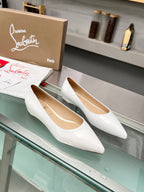 CL Kate Ballerina Flats Patent Leather White