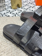 HM Men's Chypre Slide Black Cowhide 542930