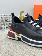 HM Men's Just Sneaker Black Cowhide And Nubuck Leather 545939