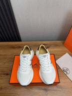 HM Men's Sneaker White Mesh Cowhide 519226