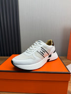 HM Men's Sneaker White Mesh Cowhide 519226