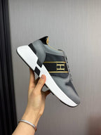 HM Men's Sneaker Grey Mesh Cowhide 519227