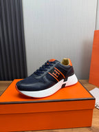 HM Men's Sneaker Navy Blue Mesh Cowhide 519228