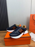 HM Men's Sneaker Navy Blue Mesh Cowhide 519228
