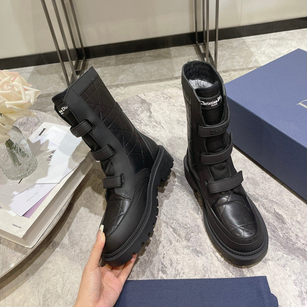 CD Dioranger Ankle Boot 45mm Black Calfskin And Fleece Lining