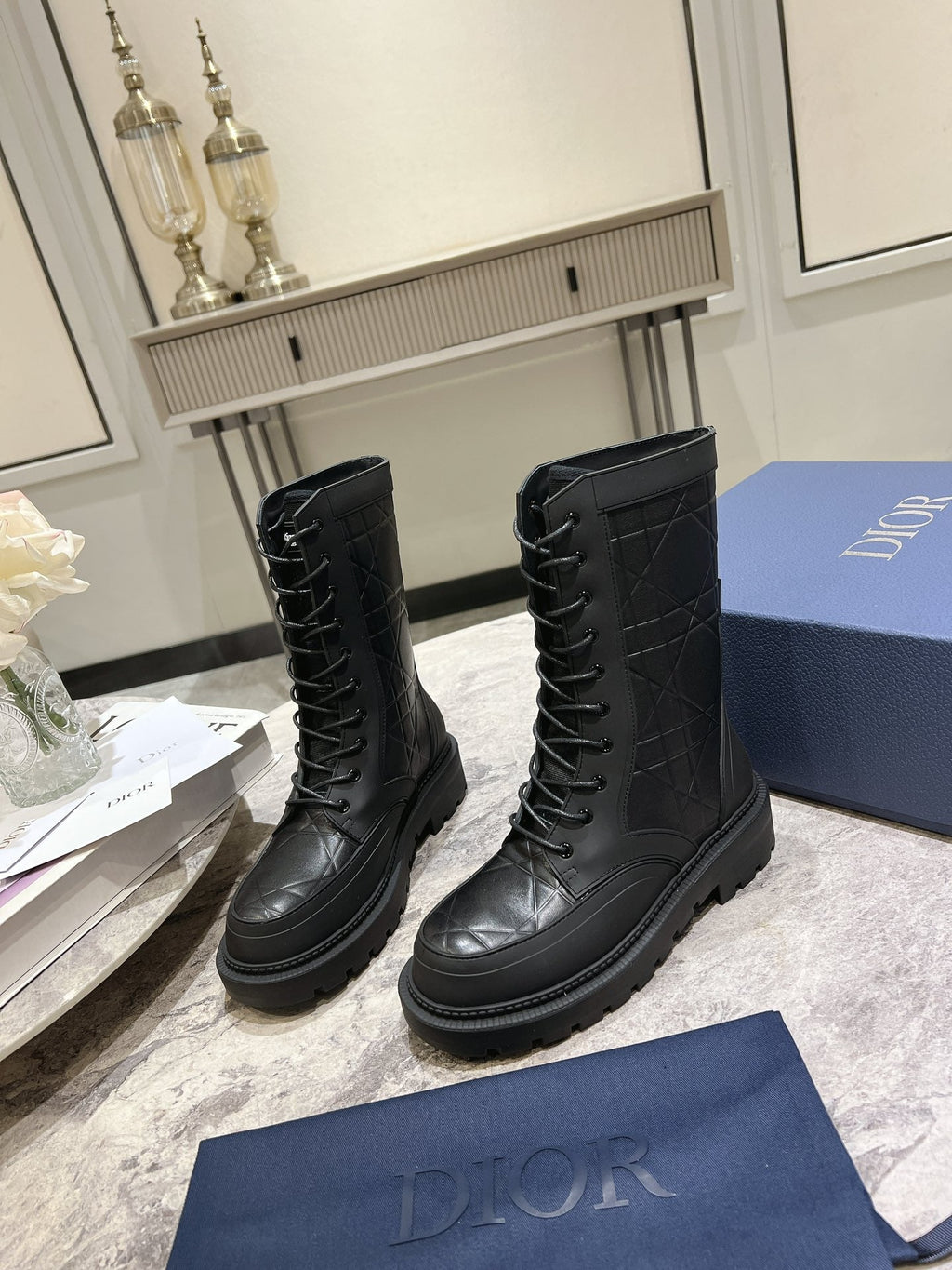 CD- D-Leader Ankle Boot 45mm Black Calfskin