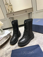 CD- D-Leader Ankle Boot 45mm Black Calfskin And Fleece Lining
