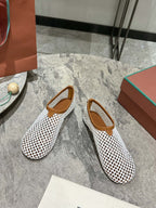 LP hollow knit ballet flats white original leather 379025