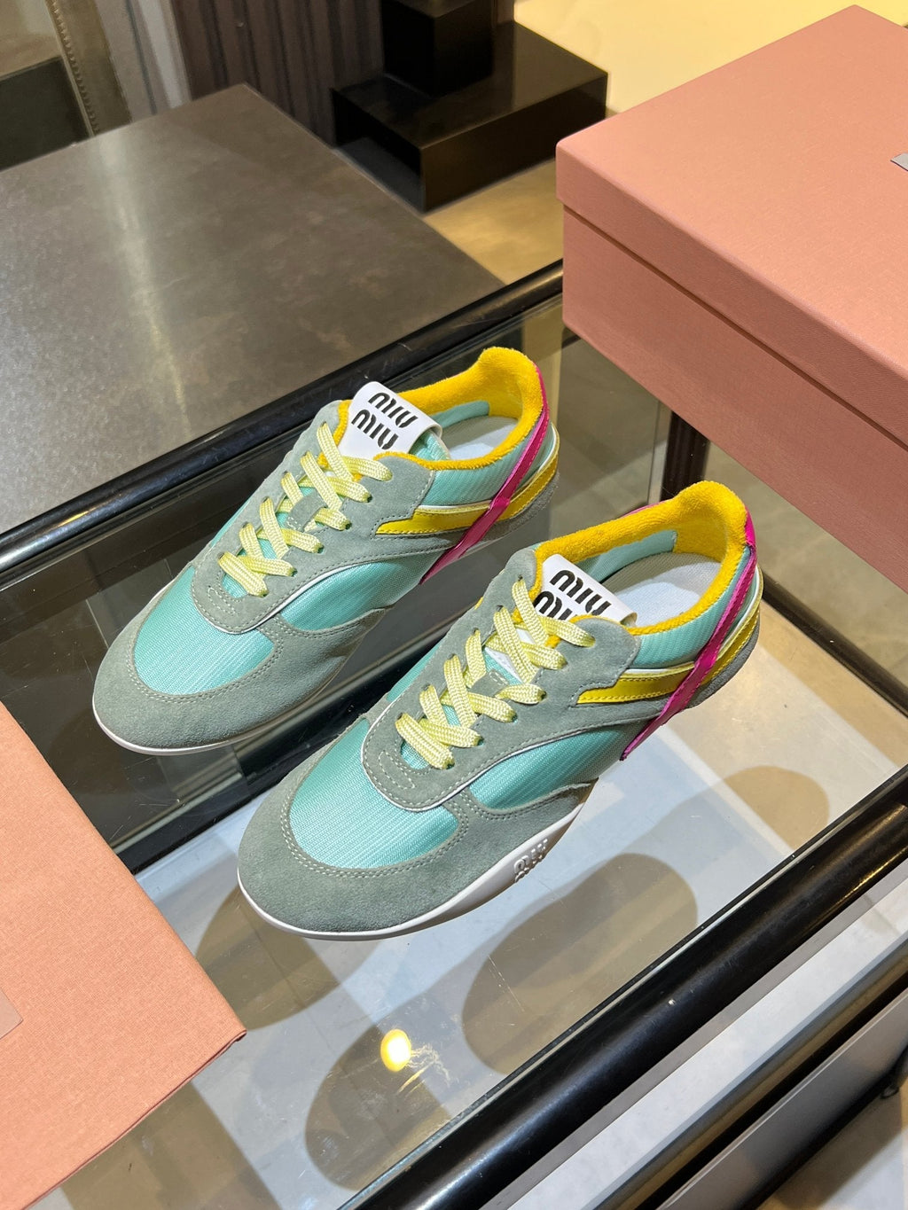 MIU x NB 26ss Sneaker Gray Light Blue Fabric Suede 625657