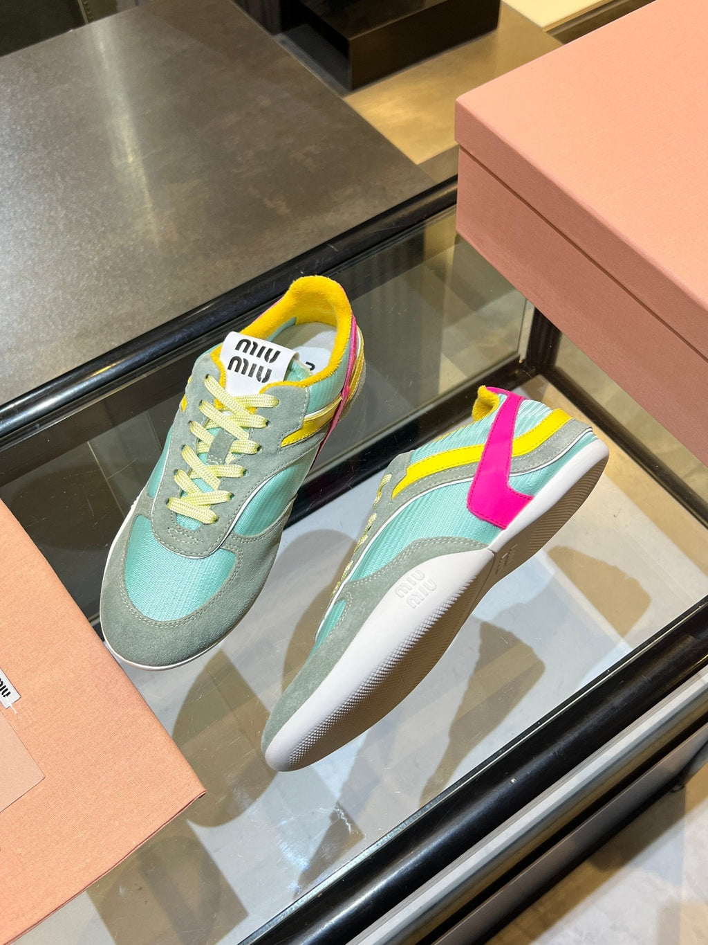 MIU x NB 26ss Sneaker Gray Light Blue Fabric Suede 625657