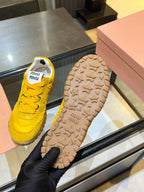 MIU 26ss Sneaker Yellow Fabric Suede 625651