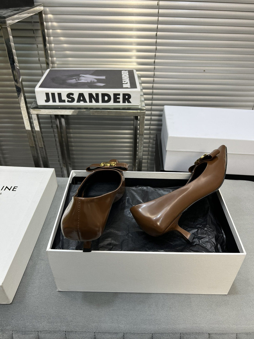 cl pumps 50 dark brown calfskin