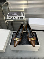 cl pumps 50 dark brown calfskin