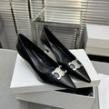 cl pumps 50 black calfskin silver logo