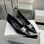 cl pumps 50 black calfskin silver logo