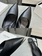 cl kitten 50 with metal toe black calfskin
