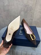 CD 26 High-Heeled 40 Pumps Dark Brown Suede 594582