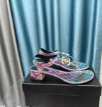 cc thong sandal 40 rainbow calfskin
