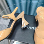 cc slingbacks sandal 85 beige patent calfskin