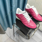 CC Sneaker Dark Pink Quilted Cowhide And Suede
