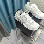 CC Sneaker White Grey Suede And Polyester Mesh Fabric