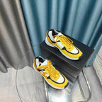 CC Sneaker Yellow White Suede And Polyester Mesh Fabric