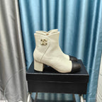CC Ankle Boots White Cowhide