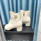 CC Ankle Boots White Cowhide