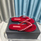 CC Thong Red Velvet Pearl