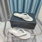 CC Thong Grey Velvet Pearl
