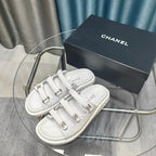 CC 25C Sandal Triple Straps White Calfskin