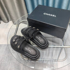 CC 25C Sandal Triple Straps Black Calfskin